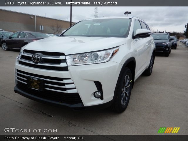 2018 Toyota Highlander XLE AWD in Blizzard White Pearl