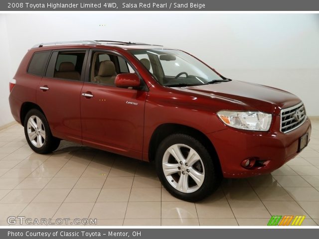 2008 Toyota Highlander Limited 4WD in Salsa Red Pearl