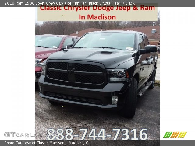 2018 Ram 1500 Sport Crew Cab 4x4 in Brilliant Black Crystal Pearl