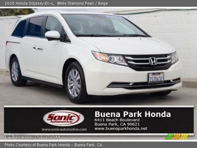 2016 Honda Odyssey EX-L in White Diamond Pearl