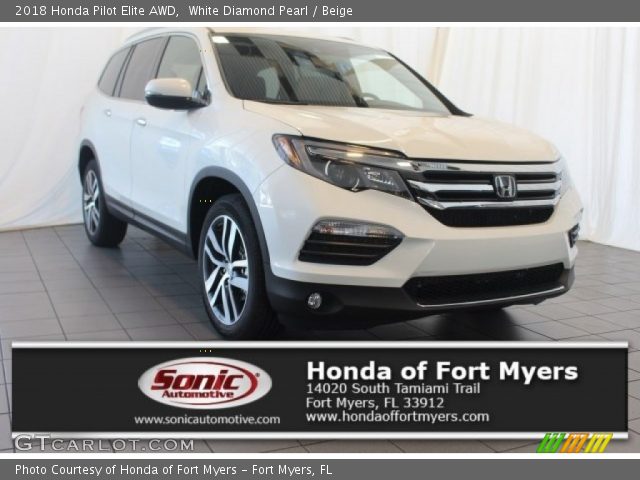 2018 Honda Pilot Elite AWD in White Diamond Pearl