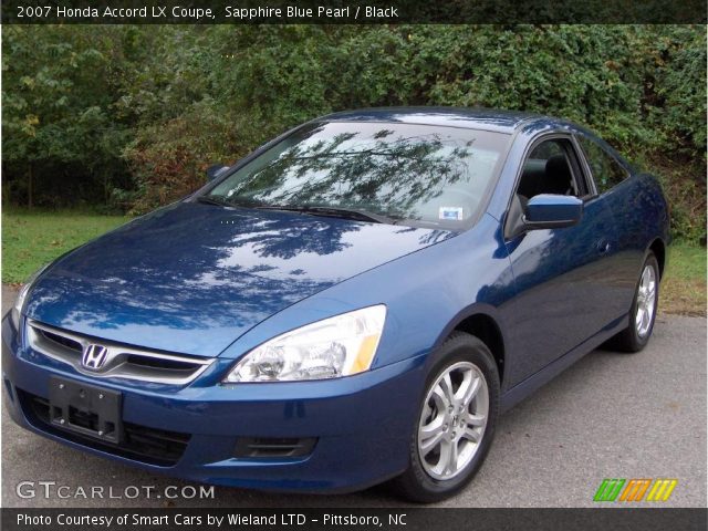 Sapphire Blue Pearl 2007 Honda Accord Lx Coupe Black