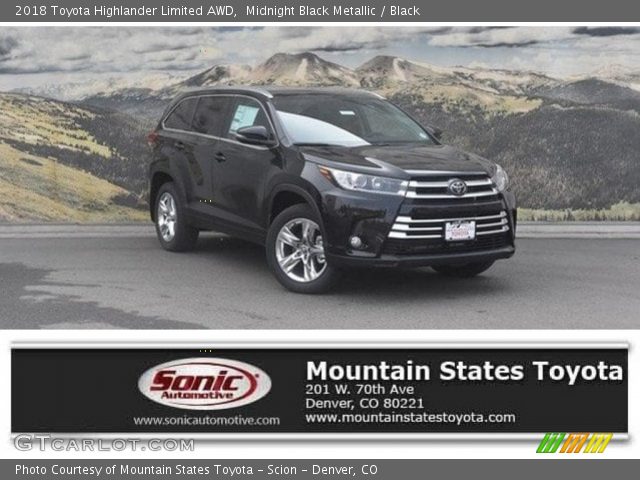 2018 Toyota Highlander Limited AWD in Midnight Black Metallic