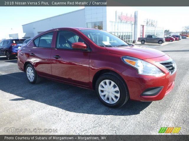 2018 Nissan Versa S Plus in Cayenne Red Metallic