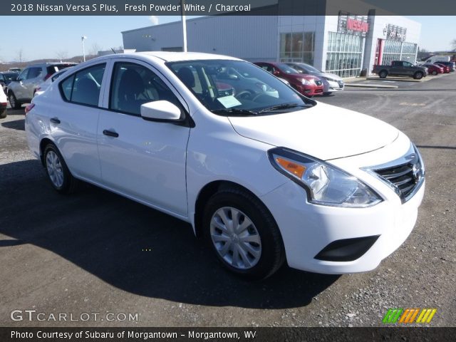 2018 Nissan Versa S Plus in Fresh Powder White