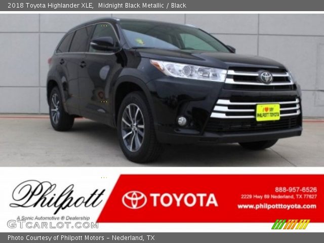 2018 Toyota Highlander XLE in Midnight Black Metallic