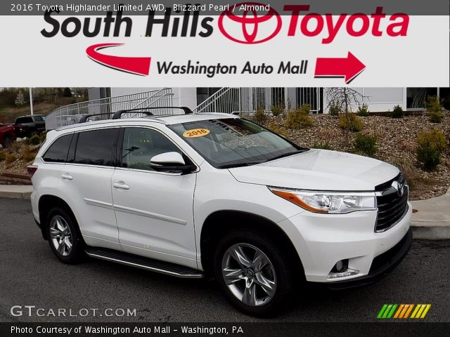 2016 Toyota Highlander Limited AWD in Blizzard Pearl