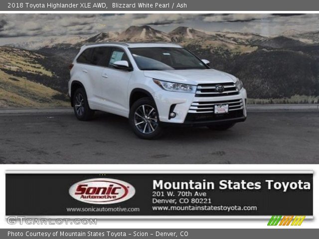 2018 Toyota Highlander XLE AWD in Blizzard White Pearl