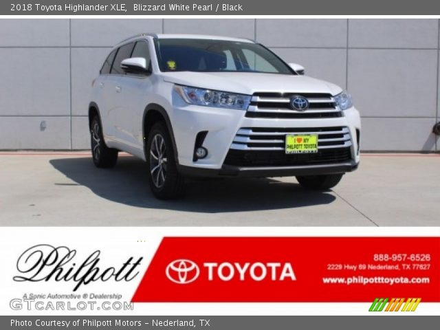 2018 Toyota Highlander XLE in Blizzard White Pearl