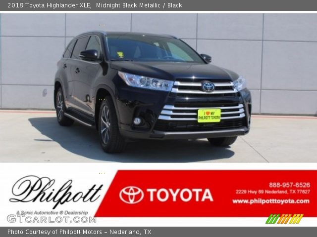 2018 Toyota Highlander XLE in Midnight Black Metallic