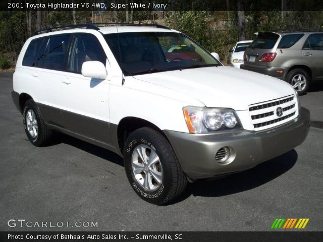 2001 Toyota Highlander V6 4WD in Super White