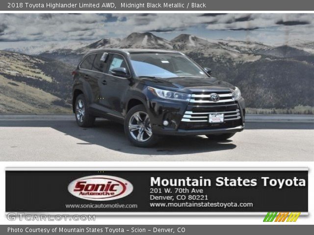 2018 Toyota Highlander Limited AWD in Midnight Black Metallic