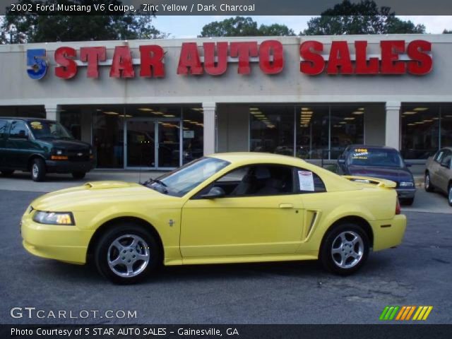 2002 Ford Mustang V6 Coupe in Zinc Yellow