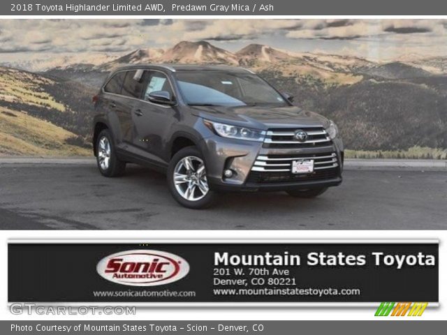 2018 Toyota Highlander Limited AWD in Predawn Gray Mica