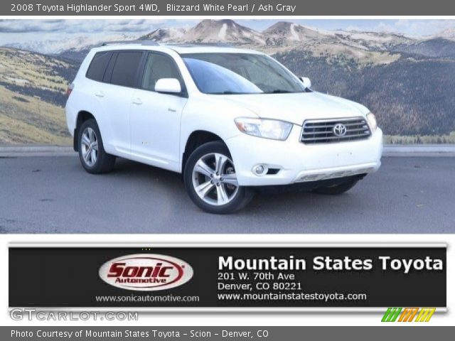 2008 Toyota Highlander Sport 4WD in Blizzard White Pearl