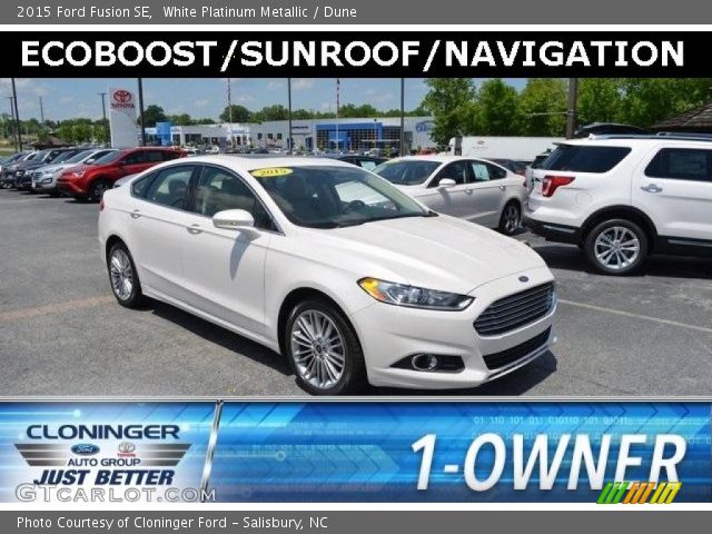 2015 Ford Fusion SE in White Platinum Metallic