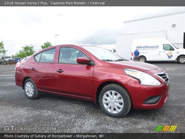 2018 Nissan Versa S Plus in Cayenne Red Metallic