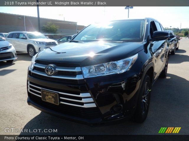 2018 Toyota Highlander LE in Midnight Black Metallic