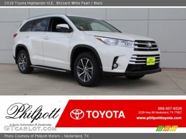 2018 Toyota Highlander XLE in Blizzard White Pearl