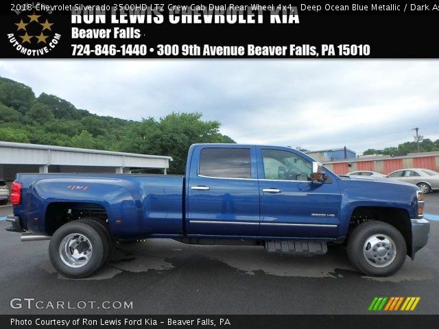 2018 Chevrolet Silverado 3500HD LTZ Crew Cab Dual Rear Wheel 4x4 in Deep Ocean Blue Metallic