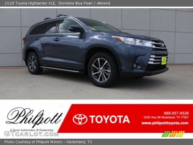 2018 Toyota Highlander XLE in Shoreline Blue Pearl