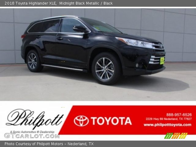 2018 Toyota Highlander XLE in Midnight Black Metallic