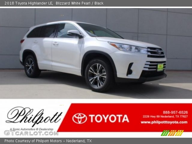 2018 Toyota Highlander LE in Blizzard White Pearl