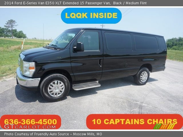 2014 Ford E-Series Van E350 XLT Extended 15 Passenger Van in Black