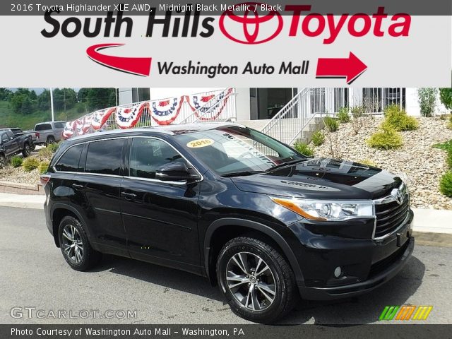 2016 Toyota Highlander XLE AWD in Midnight Black Metallic
