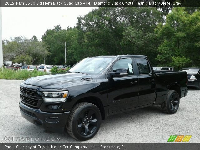 2019 Ram 1500 Big Horn Black Quad Cab 4x4 in Diamond Black Crystal Pearl