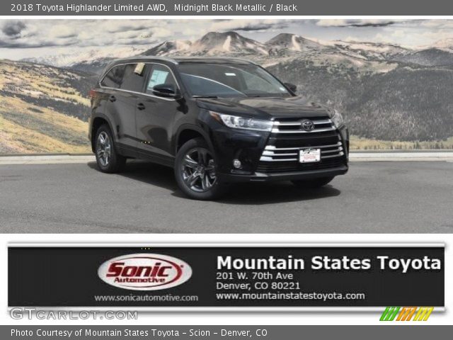 2018 Toyota Highlander Limited AWD in Midnight Black Metallic