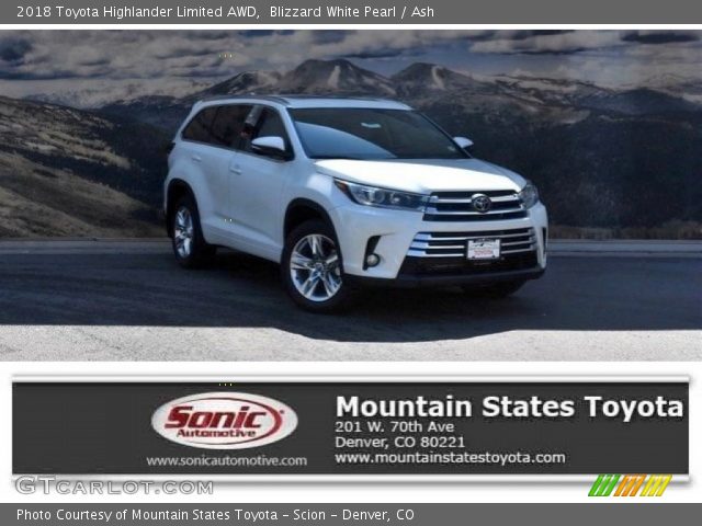 2018 Toyota Highlander Limited AWD in Blizzard White Pearl