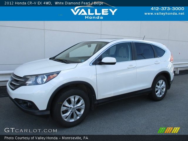 2012 Honda CR-V EX 4WD in White Diamond Pearl