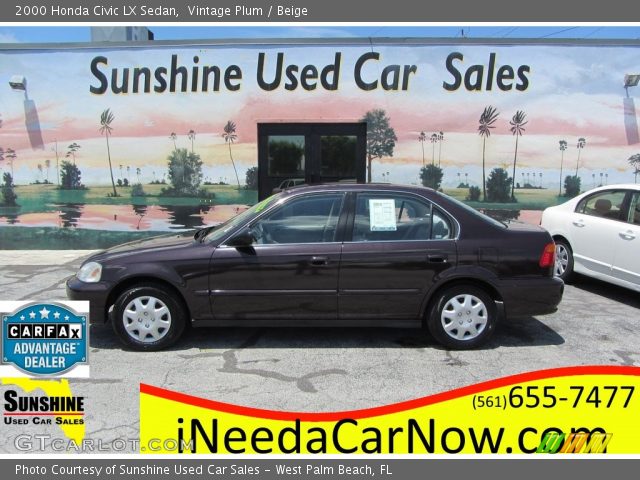 2000 Honda Civic LX Sedan in Vintage Plum