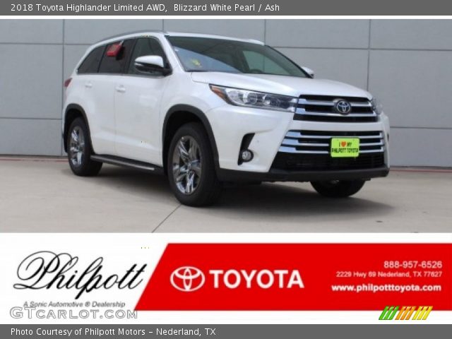 2018 Toyota Highlander Limited AWD in Blizzard White Pearl