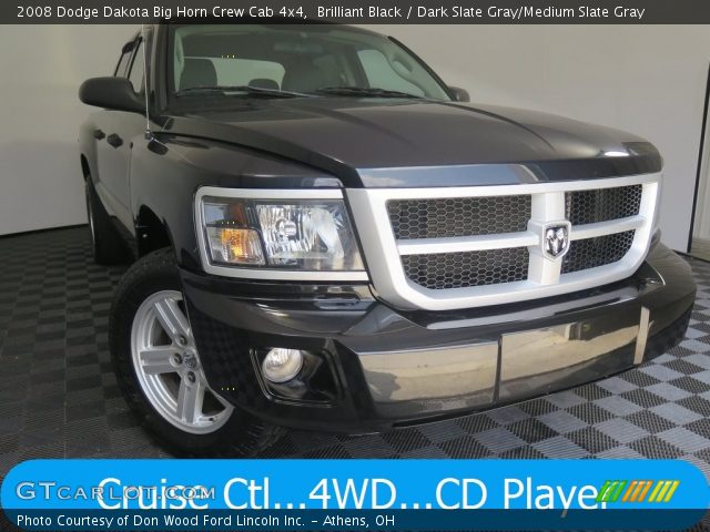 2008 Dodge Dakota Big Horn Crew Cab 4x4 in Brilliant Black