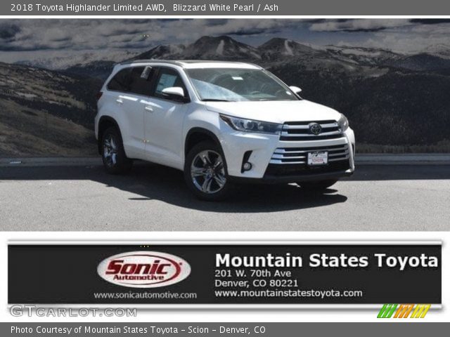 2018 Toyota Highlander Limited AWD in Blizzard White Pearl
