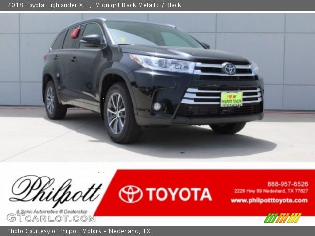 2018 Toyota Highlander XLE in Midnight Black Metallic