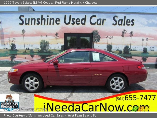 1999 Toyota Solara SLE V6 Coupe in Red Flame Metallic