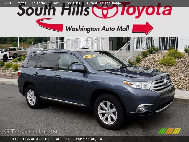 2013 Toyota Highlander V6 4WD in Shoreline Blue Pearl
