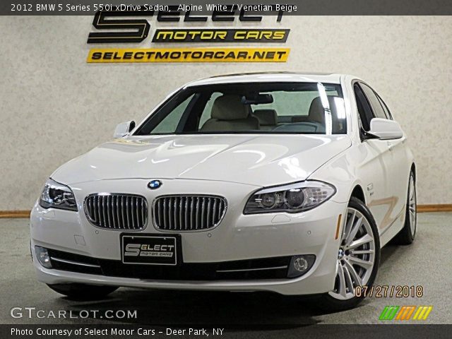 2012 BMW 5 Series 550i xDrive Sedan in Alpine White