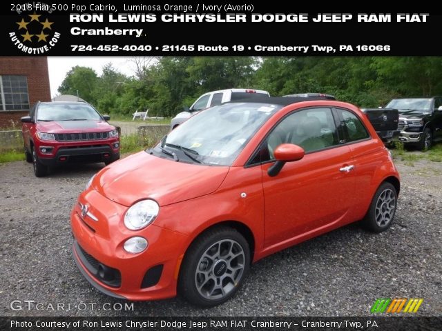 2018 Fiat 500 Pop Cabrio in Luminosa Orange