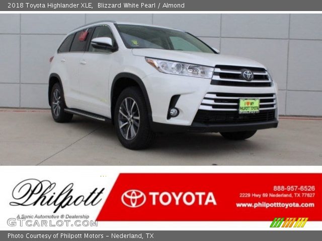 2018 Toyota Highlander XLE in Blizzard White Pearl
