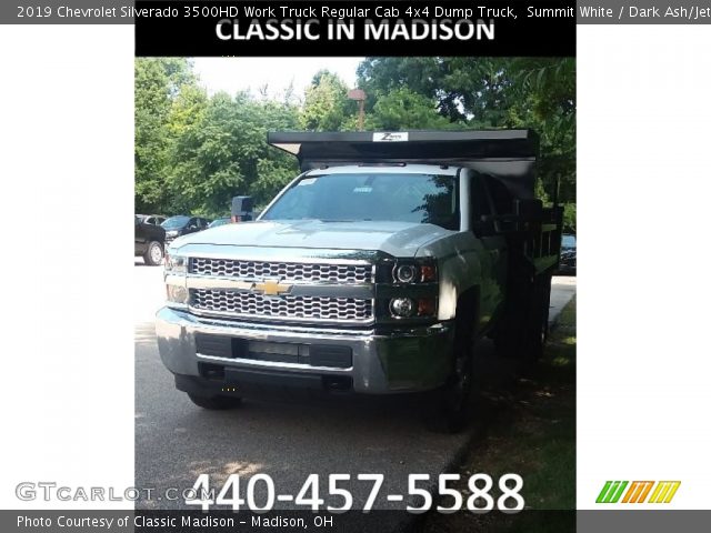 2019 Chevrolet Silverado 3500HD Work Truck Regular Cab 4x4 Dump Truck in Summit White