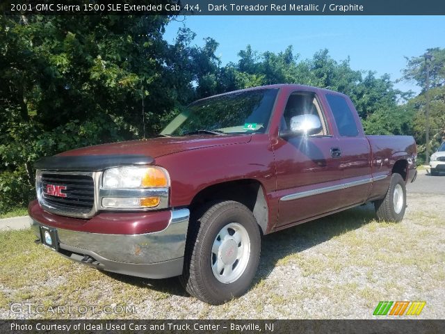 2001 GMC Sierra 1500 SLE Extended Cab 4x4 in Dark Toreador Red Metallic