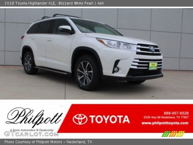 2018 Toyota Highlander XLE in Blizzard White Pearl