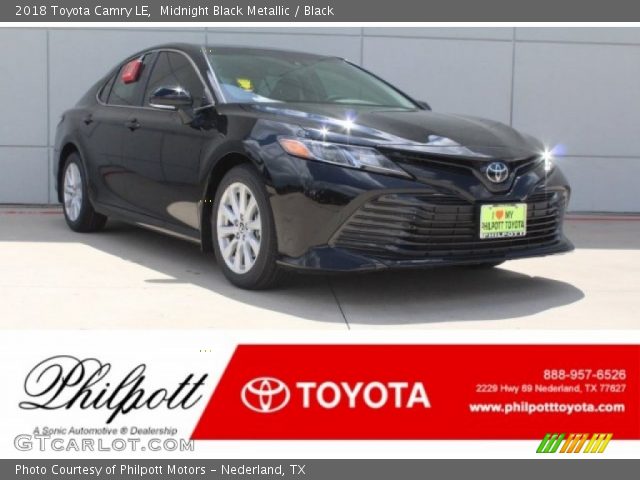 2018 Toyota Camry LE in Midnight Black Metallic
