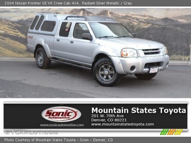 2004 Nissan Frontier XE V6 Crew Cab 4x4 in Radiant Silver Metallic
