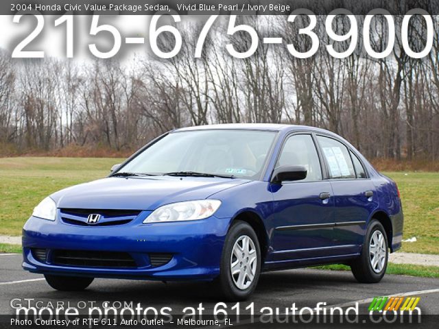 2004 Honda Civic Value Package Sedan in Vivid Blue Pearl