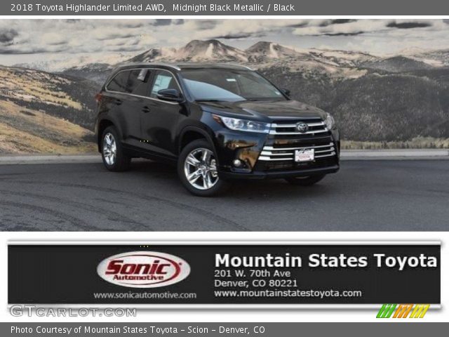 2018 Toyota Highlander Limited AWD in Midnight Black Metallic